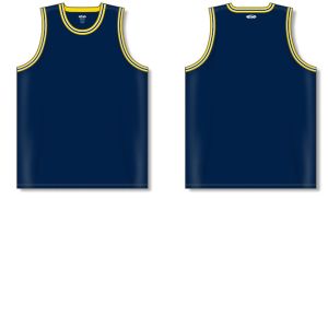 Athletic Knit B1710-273 Pro Basketball Jersey - Navy/Maize/White - Full