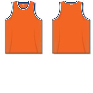 Athletic Knit B1710-486 Pro Basketball Jersey - Orange/Royal/White/Grey - Full