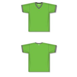 Athletic Knit BA1333-107 Pullover Baseball Jersey - Lime Green/Black/White - Full