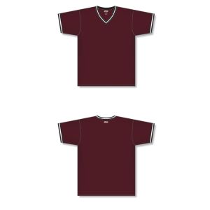 Athletic Knit BA1333-443 Pullover Baseball Jersey - Maroon/Black/White - Full
