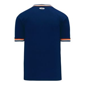 Athletic Knit BA1333-465 Pullover Baseball Jersey - Navy/Orange/White - Rear