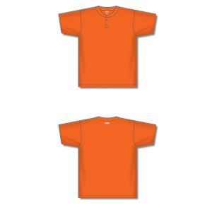 Athletic Knit BA1347-064 Two Button Baseball Jersey - Orange - Full