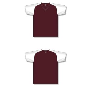 Athletic Knit BA1375-233 Pullover Baseball Jersey - Maroon/White - Full