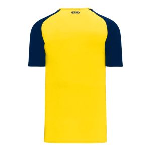 Athletic Knit BA1375-253 Pullover Baseball Jersey - Maize/Navy - Rear
