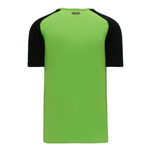 Athletic Knit BA1375-269 Pullover Baseball Jersey - Lime Green/Black - Rear