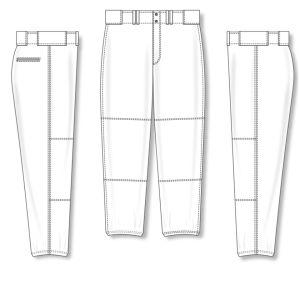 Athletic Knit BA1380-000 Pro Baseball Pants - White - Full