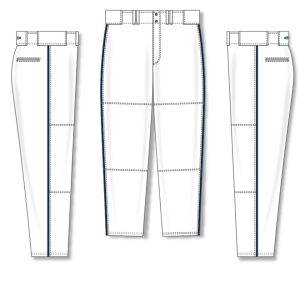 Athletic Knit BA1391-217 Pro Baseball Pants - White/Navy - Full