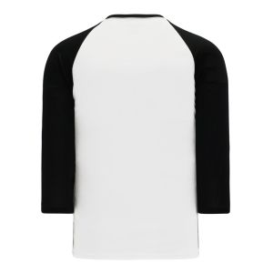 Athletic Knit BA1846-222 Baseball Long Sleeve Shirt - White/Black - Rear