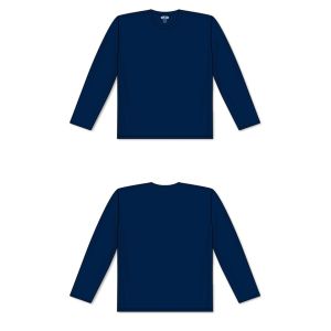 Athletic Knit BA1900-004 Baseball Long Sleeve Shirt - Navy - Full
