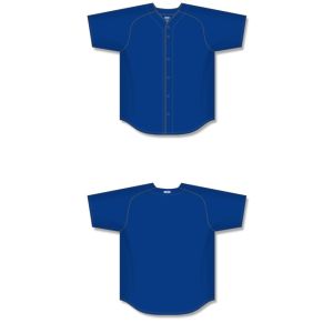 Athletic Knit BA5200-002 Full Button Baseball Jersey - Royal - Full