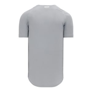 Athletic Knit BA5200-012 Full Button Baseball Jersey - Grey - Rear