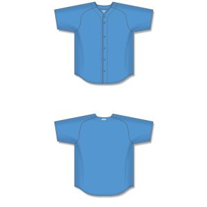 Athletic Knit BA5200-018 Full Button Baseball Jersey - Sky - Full