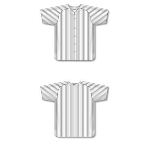Athletic Knit BA524-222 Full Button Baseball Jersey - White/Black - Full