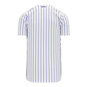Athletic Knit BA524-207 Full Button Baseball Jersey - White/Royal - Rear