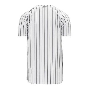 Athletic Knit BA524-222 Full Button Baseball Jersey - White/Black - Rear