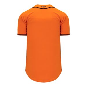 Athletic Knit BA5500-SF576 Full Button Baseball Jersey - Orange/Black - Rear