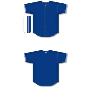 Athletic Knit BA5500-TOR568 Full Button Baseball Jersey - Royal/White - Full
