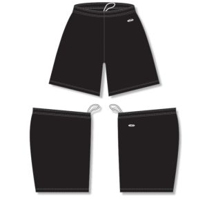 Athletic Knit BAS1300-001 Baseball Shorts - Black - Full