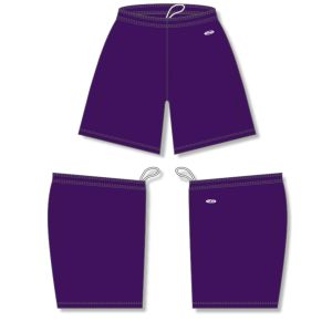 Athletic Knit BAS1300-010 Baseball Shorts - Purple - Full