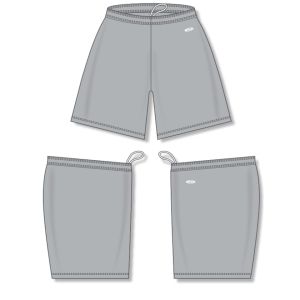 Athletic Knit BAS1300-012 Baseball Shorts - Grey - Full
