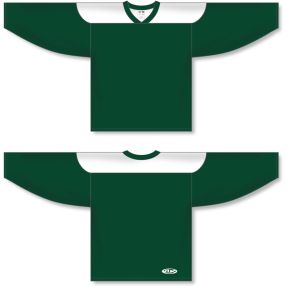 Athletic Knit H6100-260 League Hockey Jersey - Dark Green/White - Full