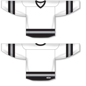 Athletic Knit H6500-627 League Hockey Jersey - White/Black/Grey - Full