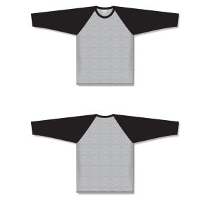 Athletic Knit S1846-920 Soccer Long Sleeve Shirt - Heather Grey/Black - Full