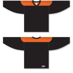 Athletic Knit H6100-265 League Hockey Jersey - Black/Orange - Full