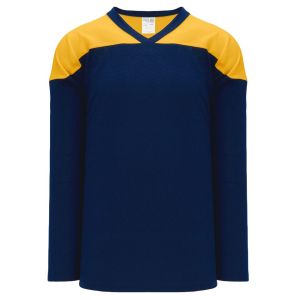Athletic Knit H6100-286 League Hockey Jersey - Navy/Tuscan Gold - Primary