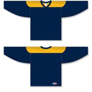 Athletic Knit H6100-286 League Hockey Jersey - Navy/Tuscan Gold - Full