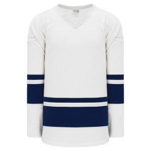 Athletic Knit H6400-217 League Hockey Jersey - White/Navy - Primary