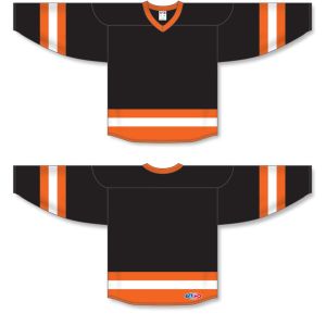Athletic Knit H6500-223 League Hockey Jersey - Black/Orange/White - Full