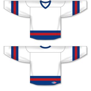Athletic Knit H6500-335 League Hockey Jersey - White/Royal/Red - Full
