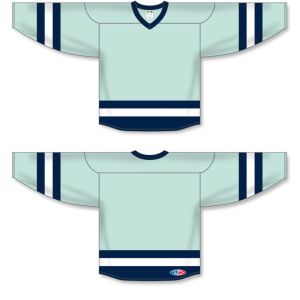Athletic Knit H6500-421 League Hockey Jersey - Ice Blue/Navy/White - Full