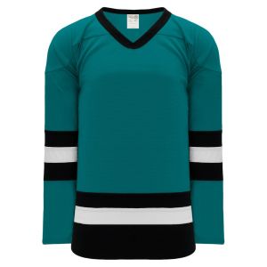 Athletic Knit H6500-457 League Hockey Jersey - Pacific Teal/Black/White - Primary