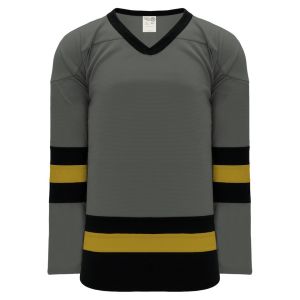 Athletic Knit H6500-748 League Hockey Jersey - Graphite/Black/Knights Gold - Primary