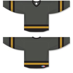 Athletic Knit H6500-748 League Hockey Jersey - Graphite/Black/Knights Gold - Full