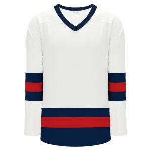 Athletic Knit H6500-765 League Hockey Jersey - White/Navy/Red - Primary