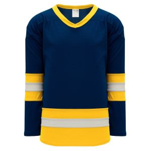 Athletic Knit H6500-766 League Hockey Jersey - Navy/Tuscan Gold/White - Primary