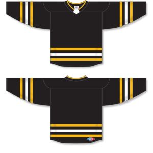 Athletic Knit H8000-345 Select Hockey Jersey - Black/Tuscan Gold/White - Full