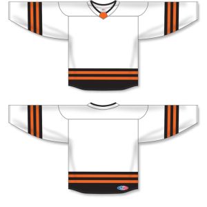 Athletic Knit H8000-833 Select Hockey Jersey - White/Black/Orange - Full