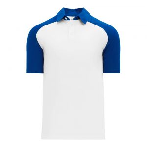 A1815 Apparel Polo Shirt - White/Royal - Front