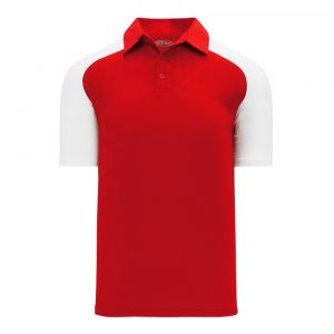 A1815 Apparel Polo Shirt - Red/White - Front