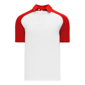 A1815 Apparel Polo Shirt - White/Red - Front