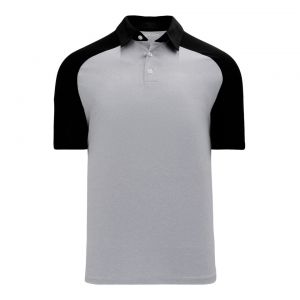 A1815 Apparel Polo Shirt - Heather Grey/Black - Front