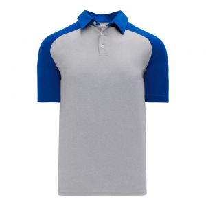 A1815 Apparel Polo Shirt - Heather Grey/Royal - Front