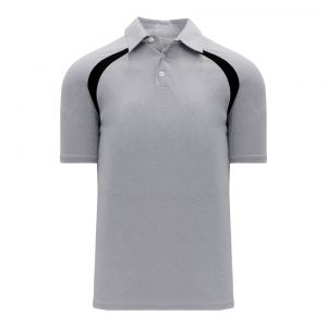 A1820 Apparel Polo Shirt - Heather Grey/Black - Front