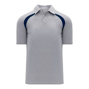 A1820 Apparel Polo Shirt - Heather Grey/Navy - Front