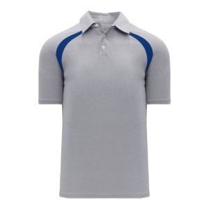 A1820 Apparel Polo Shirt - Heather Grey/Royal - Front