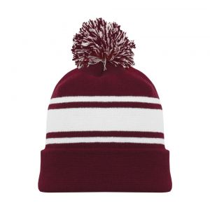 A1830 Hockey Toque - Maroon/White - Front